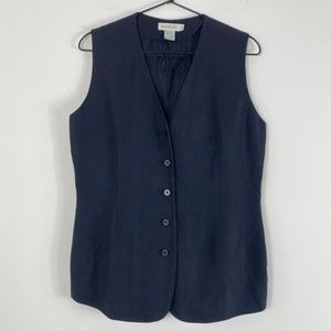 Ann Taylor Vintage Linen Blend Layering Vest Waistcoat Lagenlook